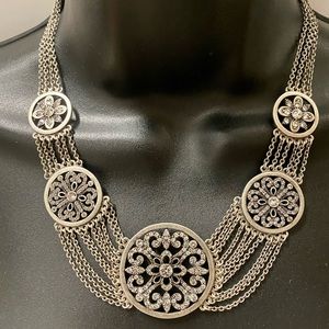 Touchstone Swarovski crystal silver necklace 8 inches long